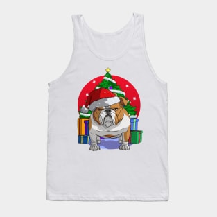 English Bulldog Santa Merry Christmas Tank Top